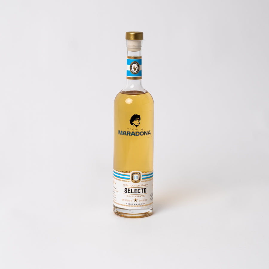 Caja con 6 botellas de Tequila Maradona Reposado Selecto (750 ml c/u)